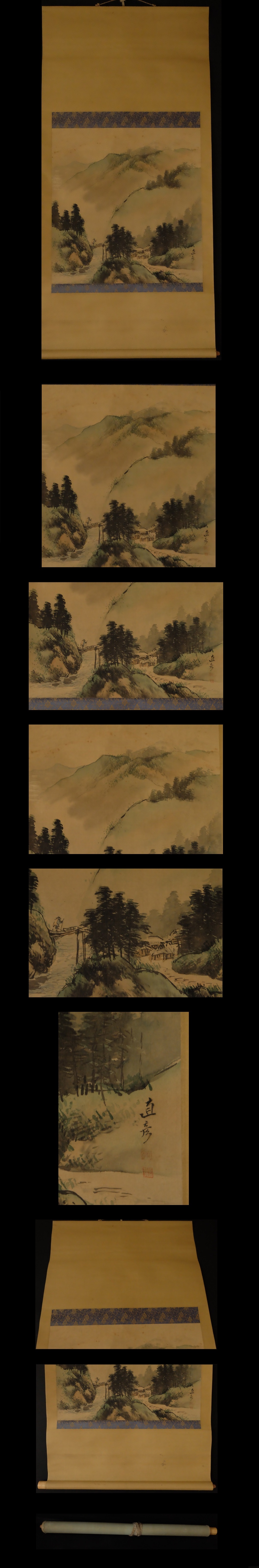 日本王者日本・掛軸　熊谷直彦 山水 書画　 213 山水、風月